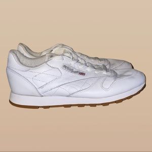 Reebok Classic White Leather Sneaker Shoes sz 9.5